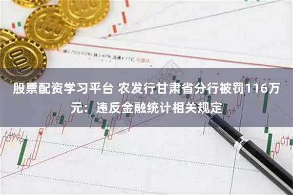 股票配资学习平台 农发行甘肃省分行被罚116万元：违反金融统计相关规定